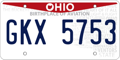 OH license plate GKX5753