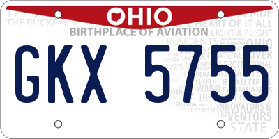 OH license plate GKX5755
