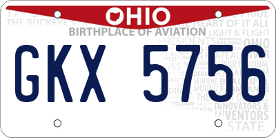 OH license plate GKX5756