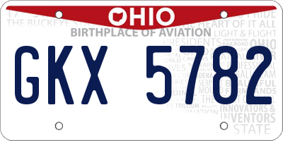 OH license plate GKX5782