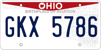 OH license plate GKX5786