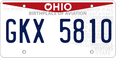 OH license plate GKX5810