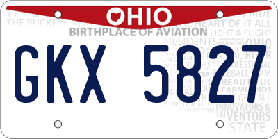 OH license plate GKX5827