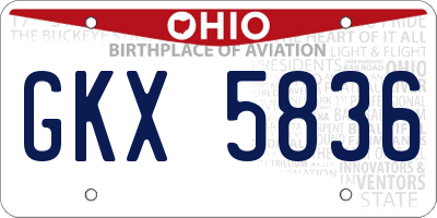OH license plate GKX5836