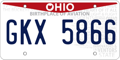 OH license plate GKX5866
