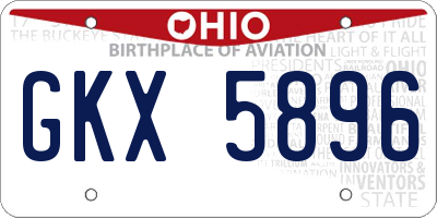 OH license plate GKX5896