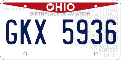 OH license plate GKX5936
