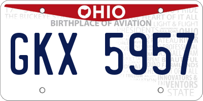 OH license plate GKX5957