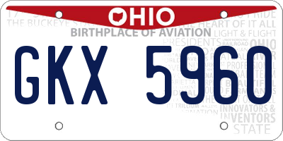 OH license plate GKX5960