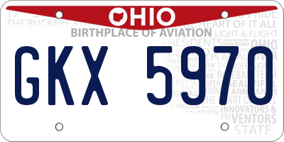 OH license plate GKX5970