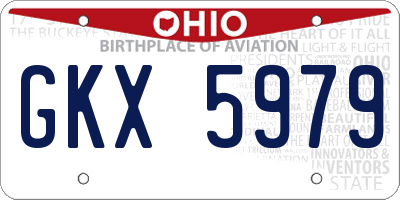 OH license plate GKX5979