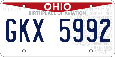 OH license plate GKX5992
