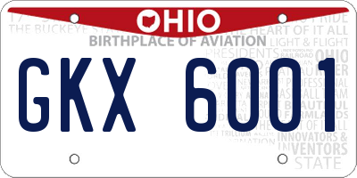 OH license plate GKX6001