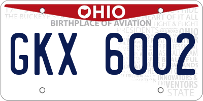 OH license plate GKX6002