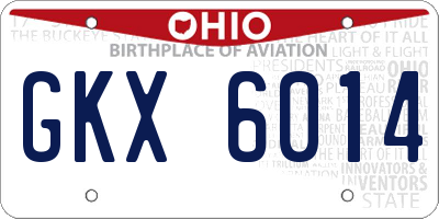 OH license plate GKX6014