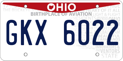 OH license plate GKX6022