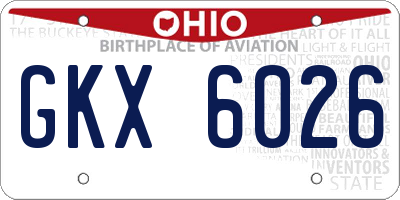 OH license plate GKX6026