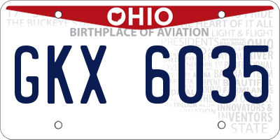 OH license plate GKX6035