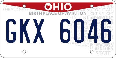 OH license plate GKX6046