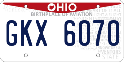 OH license plate GKX6070