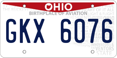 OH license plate GKX6076