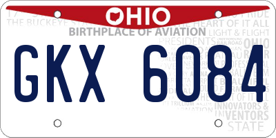 OH license plate GKX6084