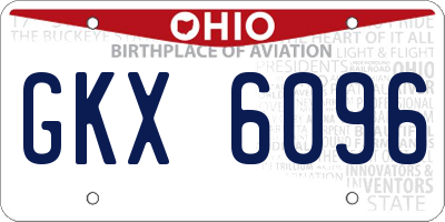 OH license plate GKX6096