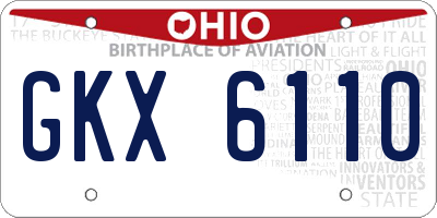OH license plate GKX6110