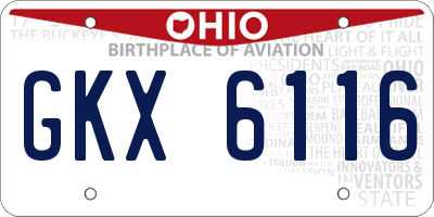 OH license plate GKX6116