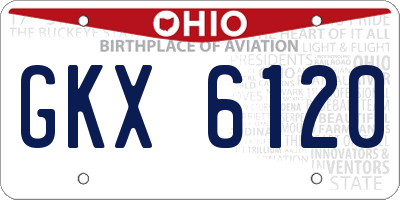 OH license plate GKX6120