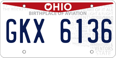 OH license plate GKX6136