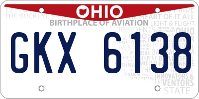 OH license plate GKX6138