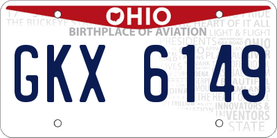 OH license plate GKX6149