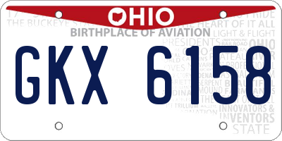 OH license plate GKX6158