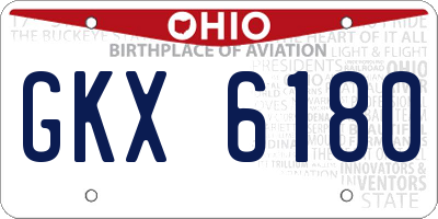 OH license plate GKX6180