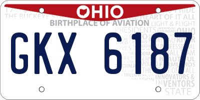 OH license plate GKX6187