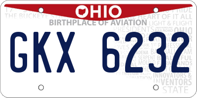 OH license plate GKX6232
