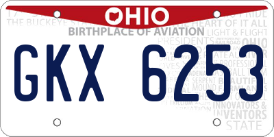 OH license plate GKX6253