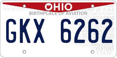OH license plate GKX6262