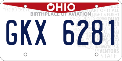 OH license plate GKX6281