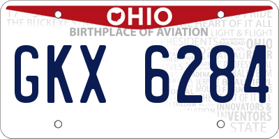 OH license plate GKX6284