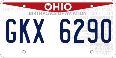 OH license plate GKX6290