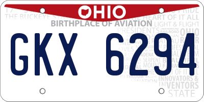 OH license plate GKX6294