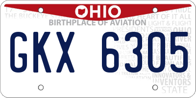 OH license plate GKX6305