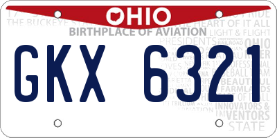 OH license plate GKX6321