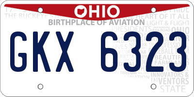 OH license plate GKX6323