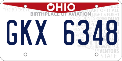 OH license plate GKX6348