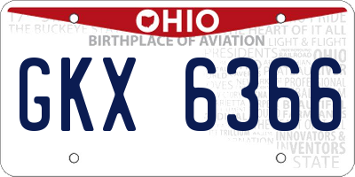 OH license plate GKX6366