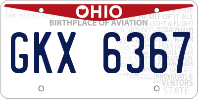 OH license plate GKX6367