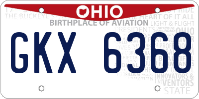 OH license plate GKX6368